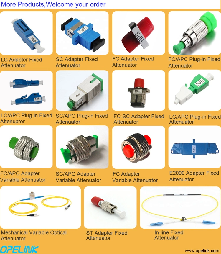 Mu/Upc Fiber Optic Fixed Attenuator, Optical Plug-Type Attenuator, Male-Female, Singlemode